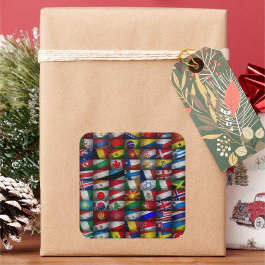 Flag-Sammlung Quadratischer Aufkleber (Feiertag)