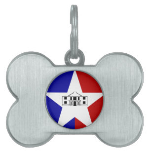 Flag San Antonio, Texas Pet ID Tag Tiermarke
