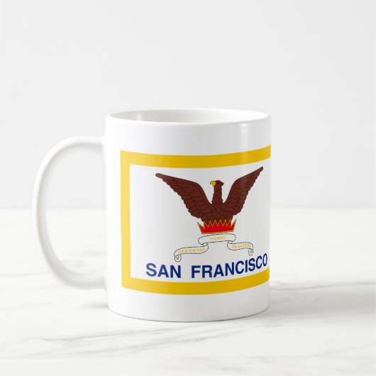 Flag San Francisco, California Coffee Tasse (Links)