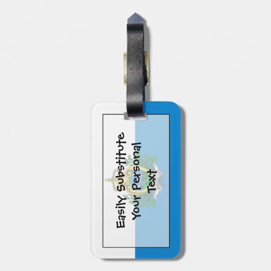 Flag San Marino Easy ID Persönlich Gepäckanhänger (Rückseite vertikal)