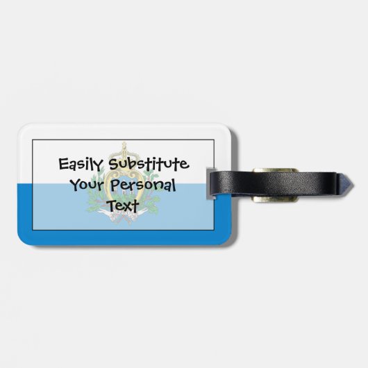 Flag San Marino Easy ID Persönlich Gepäckanhänger (Rückseite horizontal)