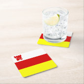 Flag Santa Barbara, Kalifornien Square Paper Coa Rechteckiger Pappuntersetzer (Vor Ort)