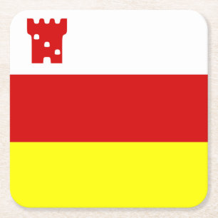 Flag Santa Barbara, Kalifornien Square Paper Coa Rechteckiger Pappuntersetzer