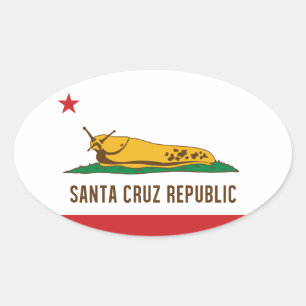 Flag Santa Cruz Republic Banana Slug Ovaler Aufkleber