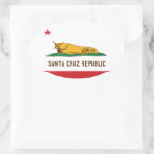 Flag Santa Cruz Republic Banana Slug Ovaler Aufkleber (Tasche)