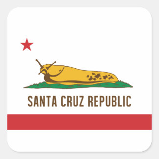 Flag Santa Cruz Republic Banana Slug Quadratischer Aufkleber