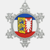 Flag Schleswig-Holstein Snowflake Pewter Christmas Schneeflocken Zinn-Ornament (Vorderseite)