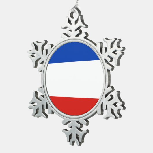 Flag Schleswig-Holstein Snowflake Weihnachten Zwie Schneeflocken Zinn-Ornament (Rechts)