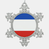 Flag Schleswig-Holstein Snowflake Weihnachten Zwie Schneeflocken Zinn-Ornament (Vorderseite)
