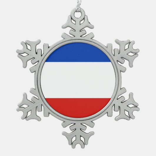 Flag Schleswig-Holstein Snowflake Weihnachten Zwie Schneeflocken Zinn-Ornament (Vorderseite)
