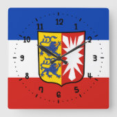 Flag Schleswig-Holstein-Uhr Quadratische Wanduhr (Vorderseite)