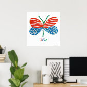 Flag-Schmetterling-Poster Poster (Heimbüro)