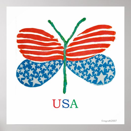 Flag-Schmetterling-Poster Poster (Vorne)