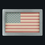 Flag-Schnalle Rechteckige Gürtelschnalle<br><div class="desc">Die rot,  blau und cremefarbenen Farbtöne verleihen diesem amerikanischen Flag-Gürtel ein rustikales,  Vintages Ambiente. Das Design stammt aus der Originalkunst.</div>