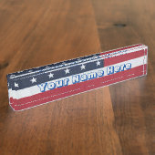 Flag-Schreibtisch Namensplakette (Seite)