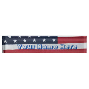 Flag-Schreibtisch Namensplakette