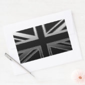 Flag Schwarz/Silbergrau-Gewerkschaft Jack Rechteckiger Aufkleber (Umschlag)