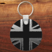 Flag Schwarz/Silbergrau-Gewerkschaft Jack Schlüsselanhänger (Vorderseite)