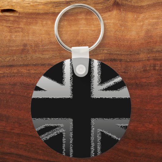Flag Schwarz/Silbergrau-Gewerkschaft Jack Schlüsselanhänger (Vorderseite)