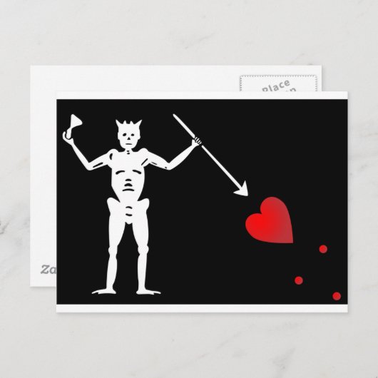 Flag Schwarze Beards (Edward Teach) Postkarte (Vorne/Hinten)