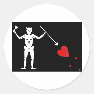 Flag Schwarze Beards (Edward Teach) Runder Aufkleber