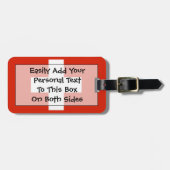 Flag Schweiz Easy ID Persönliche Daten Gepäckanhänger (Vorderseite horizontal)