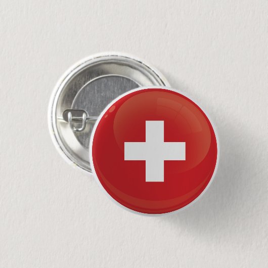 Flag "Schweiz - Runde Symbole" Button (Vorne & Hinten)