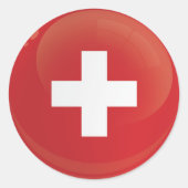 Flag "Schweiz - Runde Symbole" Runder Aufkleber (Vorderseite)
