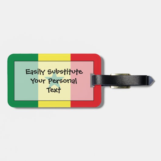 Flag Senegal Easy ID Personal Gepäckanhänger (Rückseite horizontal)