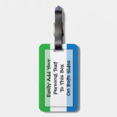 Flag Sierra Leone Easy ID Personal Gepäckanhänger (Rückseite vertikal)