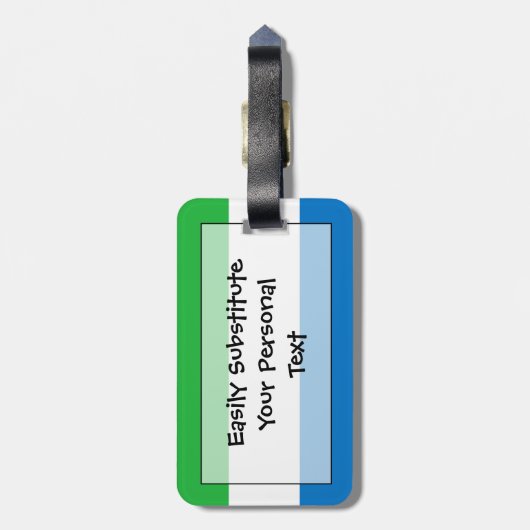 Flag Sierra Leone Easy ID Personal Gepäckanhänger (Rückseite vertikal)