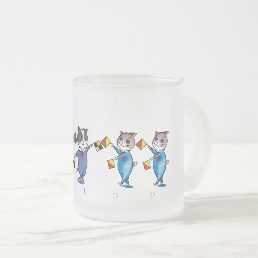 Flag Signal Cat/Hello Glass Drink Ware Mattiert Gl Mattglastasse (VorderseiteRechts)