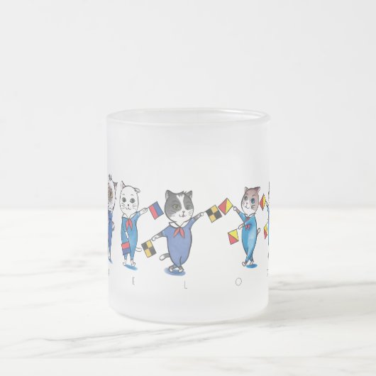 Flag Signal Cat/Hello Glass Drink Ware Mattiert Gl Mattglastasse (Mittel)