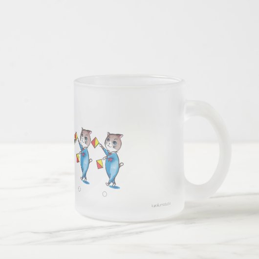 Flag Signal Cat/Hello Glass Drink Ware Mattiert Gl Mattglastasse (Rechts)