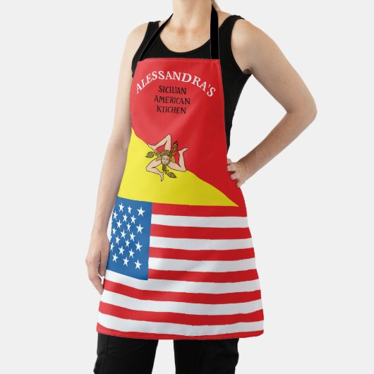 Flag Sizilien Flag of America Customized Schürze (InSitu)