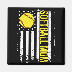 Flag Softball Team Softball Mama Mütter Tag Frauen Magnet