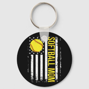Flag Softball Team Softball Mama Mütter Tag Frauen Schlüsselanhänger