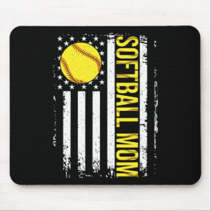 Flag Softball Team Softball Mama Muttertag Frauen Mousepad