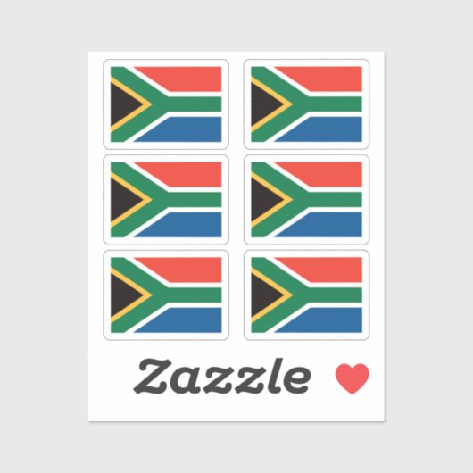 Flag South Africa Collection Pack mit 6 Aufkleber (Blatt)