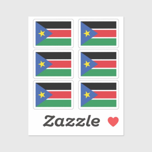 Flag South Sudan Collection Pack mit 6 Aufkleber (Blatt)
