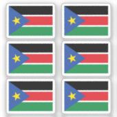 Flag South Sudan Collection Pack mit 6 Aufkleber (Vorderseite)