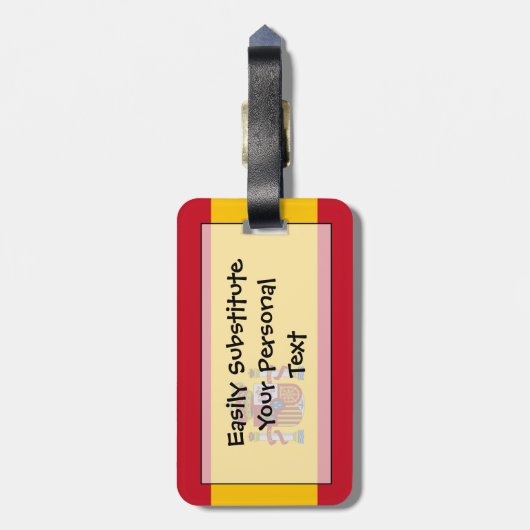 Flag Spanien Easy ID Persönliche Daten Gepäckanhänger (Rückseite vertikal)
