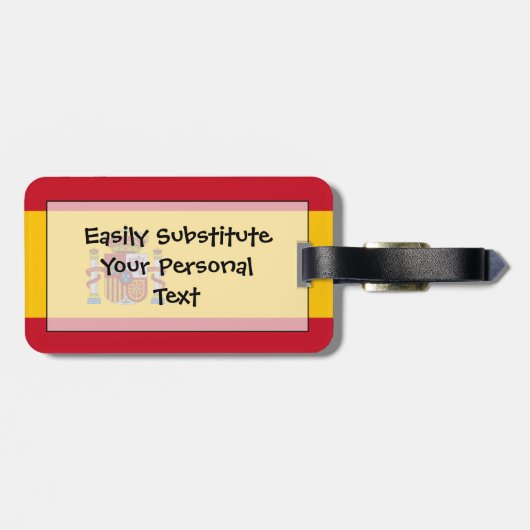 Flag Spanien Easy ID Persönliche Daten Gepäckanhänger (Rückseite horizontal)