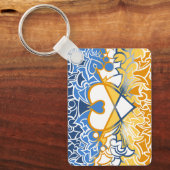 Flag-Squiggles Aroace Sun und Sea Pride Schlüsselanhänger (Vorderseite)