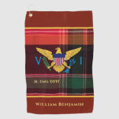 Flag St. Croix Madras Custom Jungfrau Islands Golfhandtuch (Vorderseite)