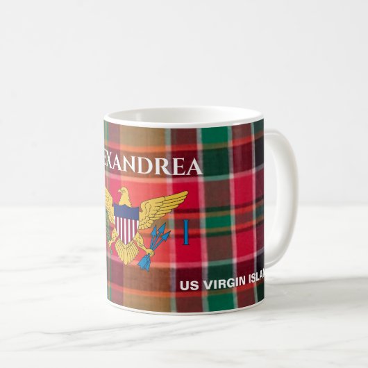 Flag St. Croix Madras Custom Jungfrau Islands Kaffeetasse (VorderseiteRechts)