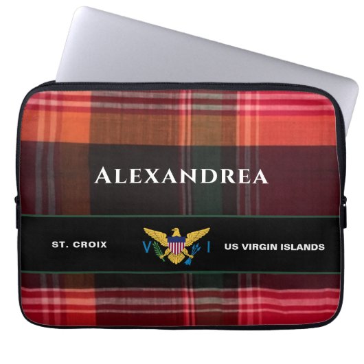 Flag St. Croix Madras Custom Jungfrau Islands Laptopschutzhülle (Vorderseite)