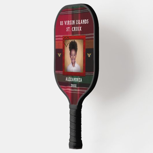 Flag St. Croix Madras Custom Jungfrau Islands Pickleball Schläger (Links)