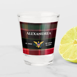 Flag St. Croix Madras Custom Jungfrau Islands Schnapsglas