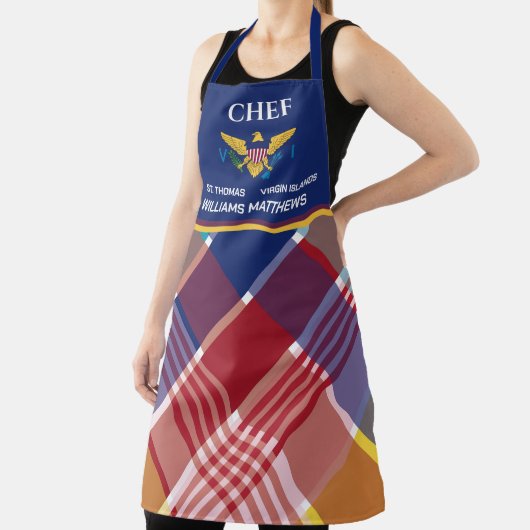 Flag St. Croix Madras Custom Jungfrau Islands Schürze (InSitu)